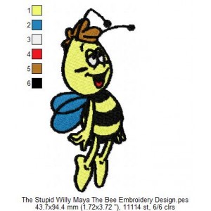 The Stupid Willy Maya The Bee Embroidery Design